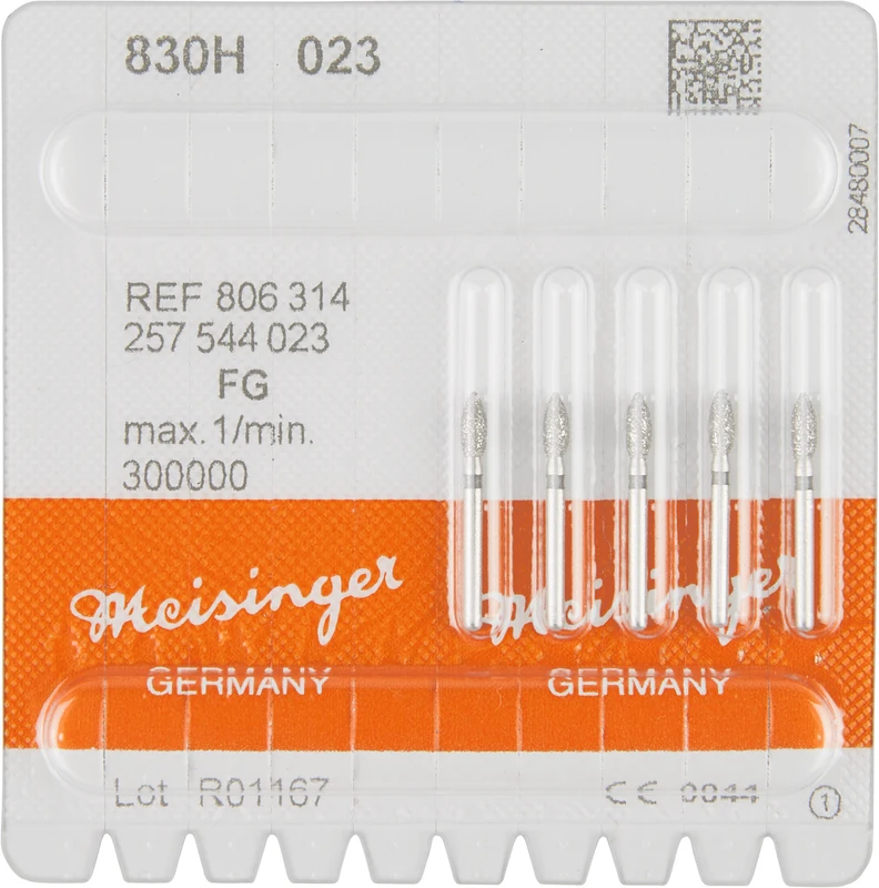 Diamanten 830  Packung  5 Stück schwarz supergrob, FG, Figur 257 Birne, 5 mm, ISO 023