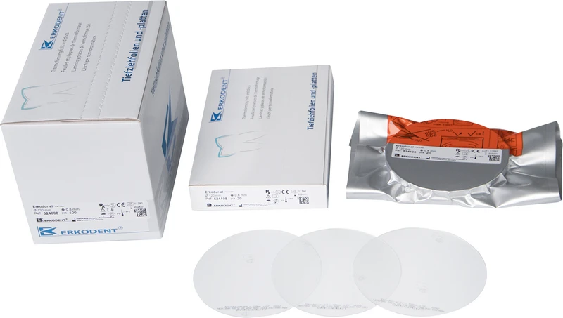 Erkodur-al  Packung  20 Stück klar, Ø 120 mm, Stärke 0,6 mm