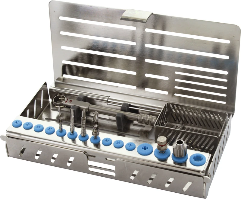 Implant Kassette  Stück  Nr. 2, 15,5 x 8 x 2 cm, für 15 Instrumente