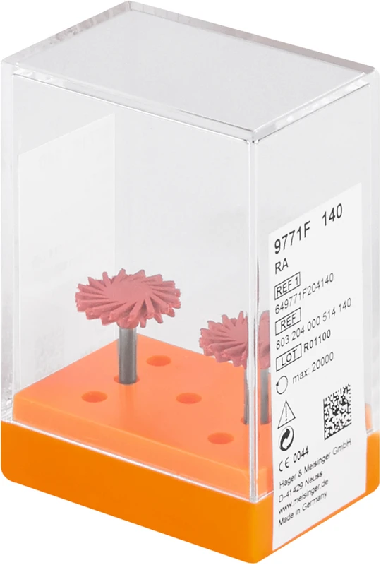 Diamantpolierer 9771  Packung  2 Stück rot fein, RA, Figur Twist, 1,6 mm, ISO 140