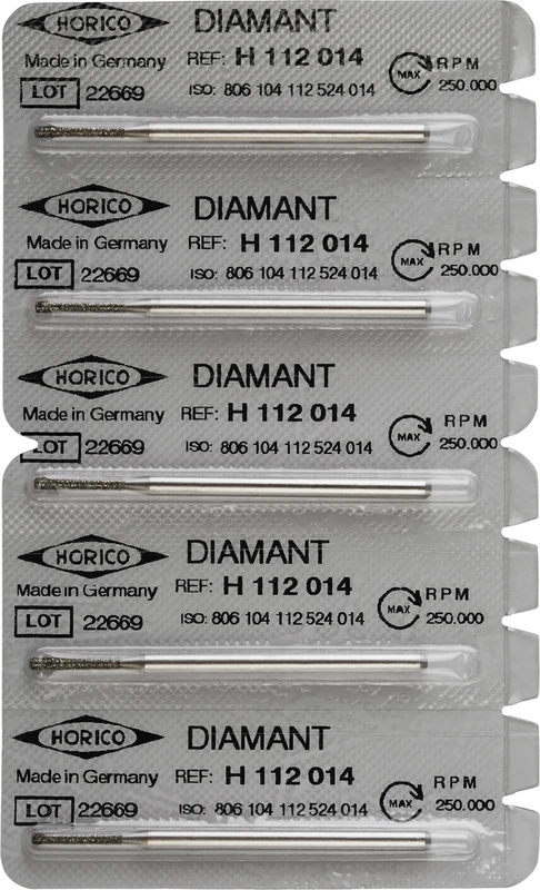 Diamantschleifer H 112  Packung  5 Stück HP, Figur 112, 10 mm, ISO 014