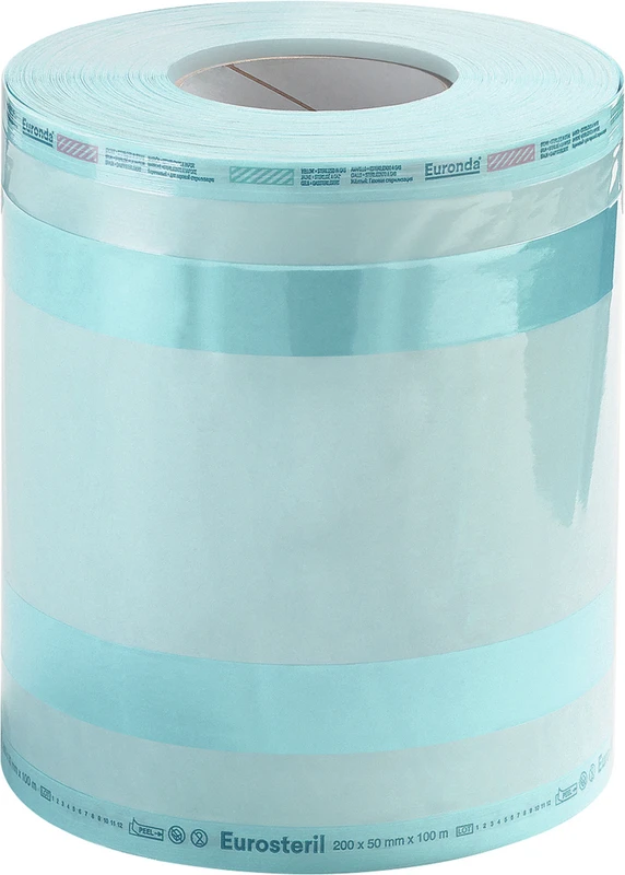 Eurosteril Pro Sterilisationsfolie   Rolle  100 m, 200 x 50 mm, mit Seitenfalte