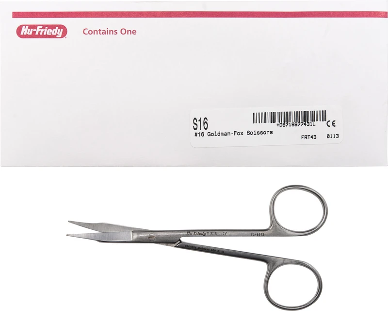 Scheren nach Goldman-Fox  Stück  S16, gebogen, gezackt