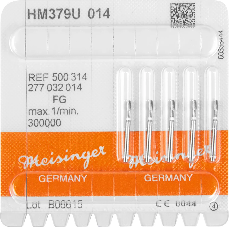 HM-Finierer 379  Packung  5 Stück weiß ultra fein, FG, Figur 277 Ei, 3,1 mm, ISO 014
