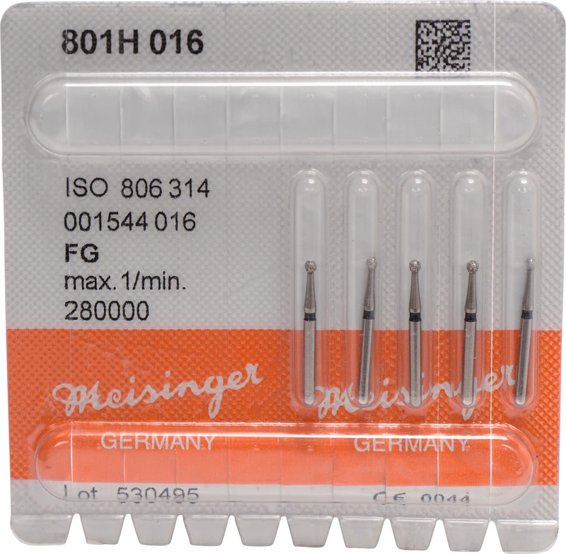 Diamanten 801  Packung  5 Stück schwarz super grob, FG, Figur 001 Rund, ISO 016