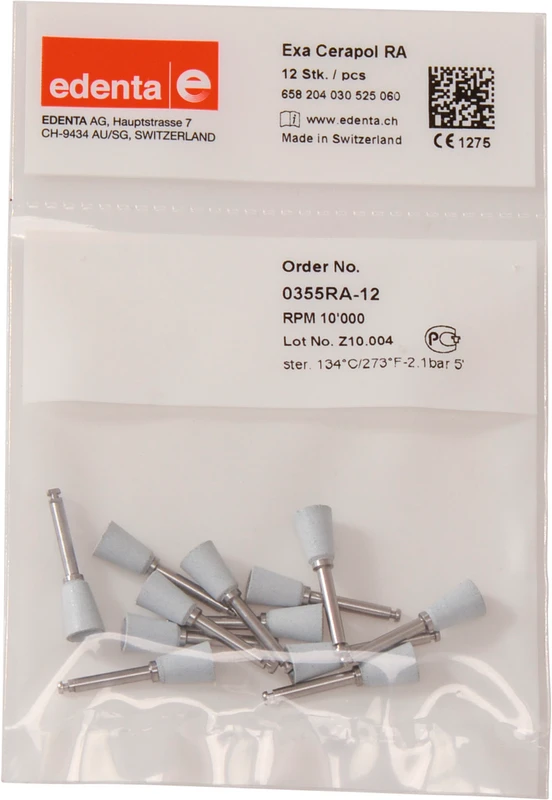 Exa CeraPol  Packung  12 Stück grau, RA, Figur 030, 10 mm, ISO 060