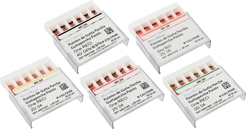 One RECI Guttapercha-Spitzen  Packung  60 Stück Taper.04 ISO 020