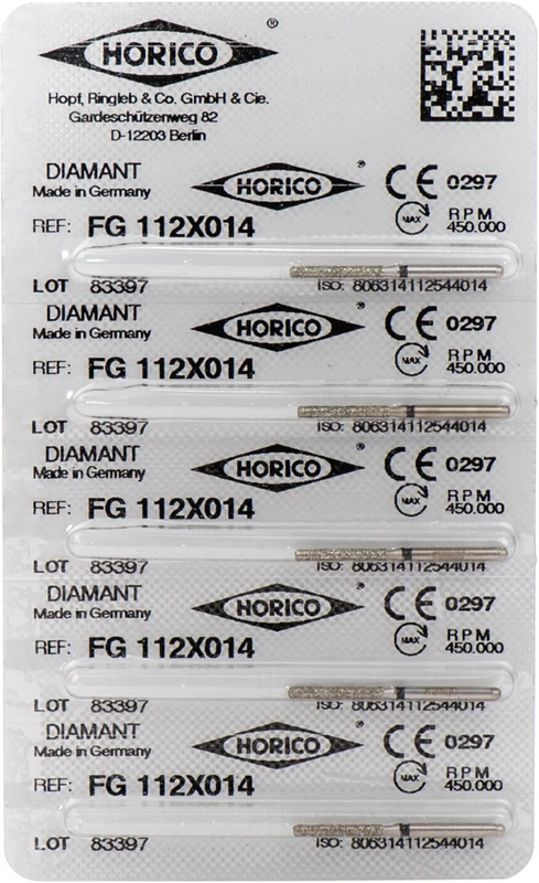 Diamantschleifer 112  Packung  5 Stück schwarz x-grob, FG, Figur 112, 10 mm, ISO 014