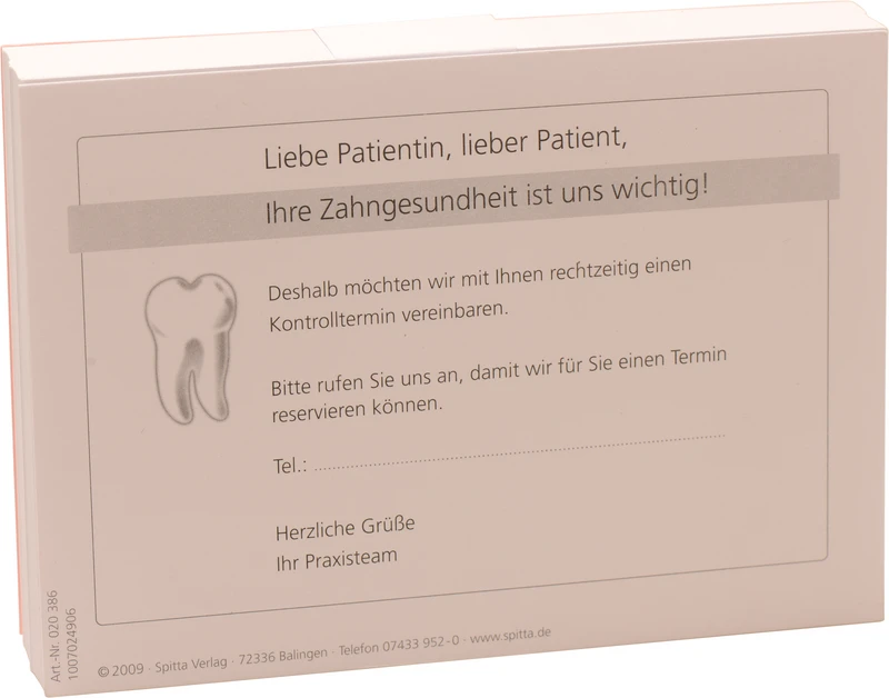 Postkarte  Packung  100 Stück   Vereinbarung Kontrolltermin