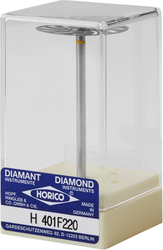 Diamantscheiben 401  Stück  doppelseitig, sehr flexibel, gelb extra fein, HP, Figur 401 F, 0,15 mm, ISO 220