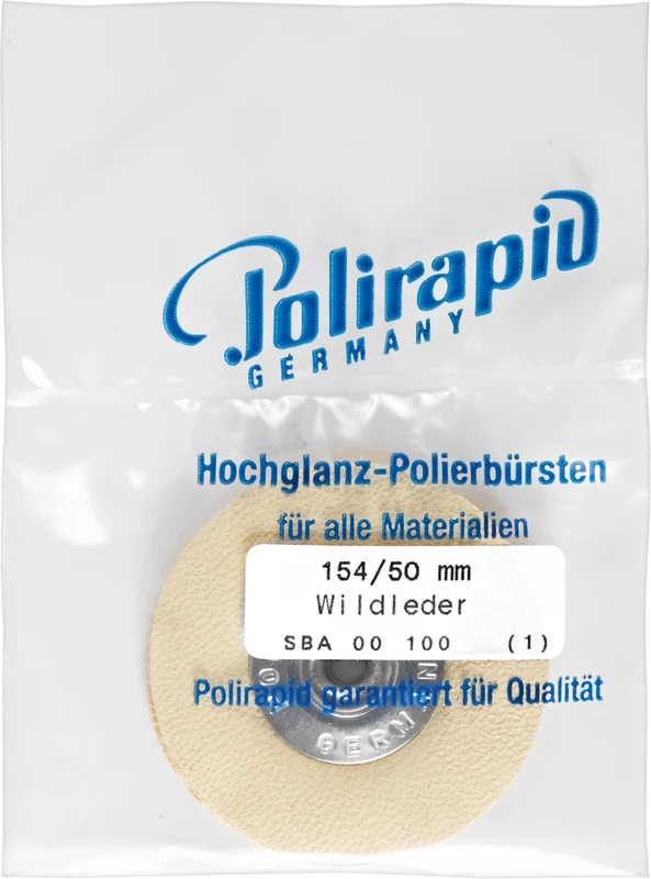 Schmalbürsten  Stück  mit Aluzentrum, Wildleder, Ø 50 mm, S: 7 mm