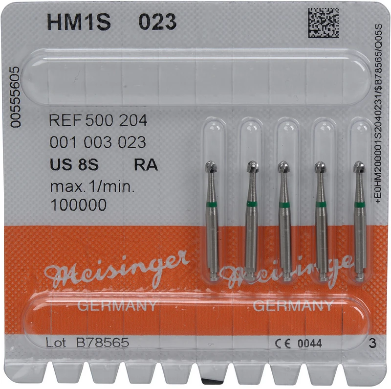 HM-Bohrer 1S  Packung  5 Stück schnittfr. Verz., grün, RA, Figur 001, ISO 023