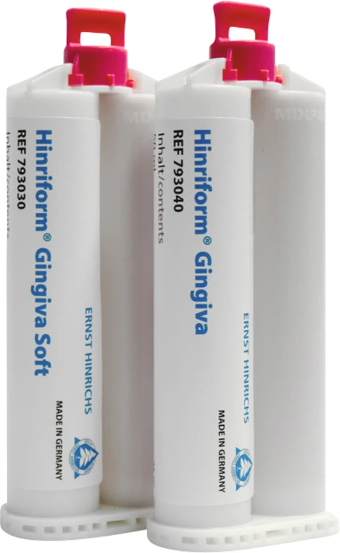Hinriform® Gingiva soft  Packung  2 x 50 ml Doppelkartusche, 12 Mischkanülen