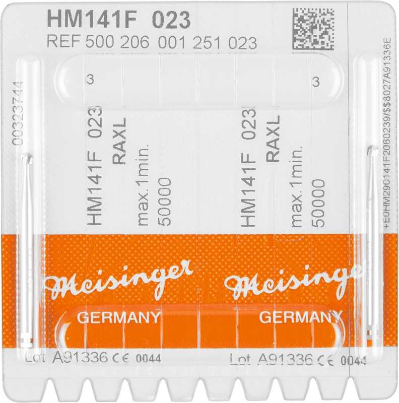 Chirurgie Fräser HM 141  Packung  2 Stück rot fein, RA XL, Figur 001, ISO 023