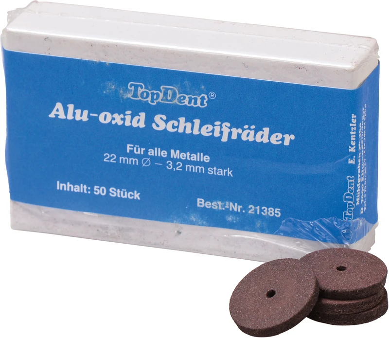 TOPDENT Alu-oxid-Schleifräder  Packung  50 Stück braun, mittel, Ø 22 mm x 3 mm
