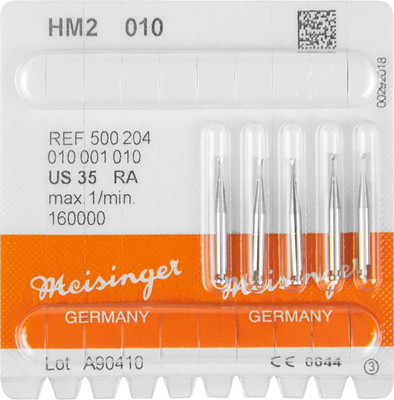 HM-Bohrer 2  Packung  5 Stück RA, Figur 010, 1 mm, ISO 010