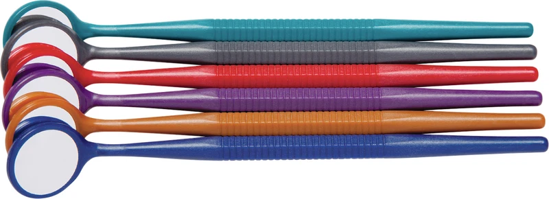 Crystal HD Mundspiegel Thin Grip  Packung  12 Stück sortiert metallic, Größe 4, Ø 22 mm