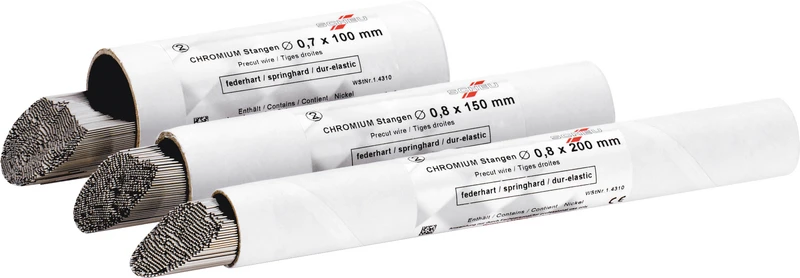 CHROMIUM Drahtstangen  Packung  500 g Ø 200 mm, Stärke 0,9 mm, federhart