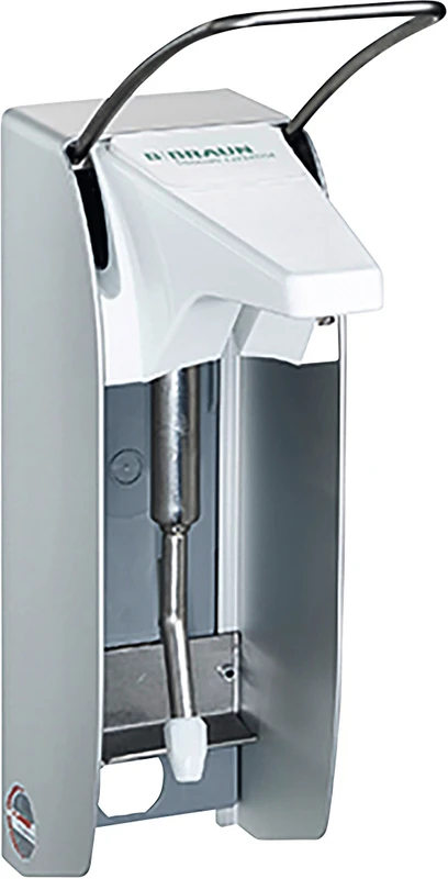 Wandspender plus  Stück  Spender E für 500 ml Flasche, Metall, Armhebel kurz