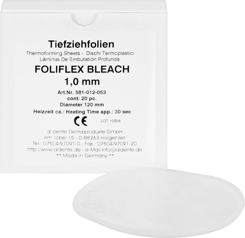 Foliflex  Packung  20 Stück bleach transparent, Ø 120 mm, Stärke 1 mm