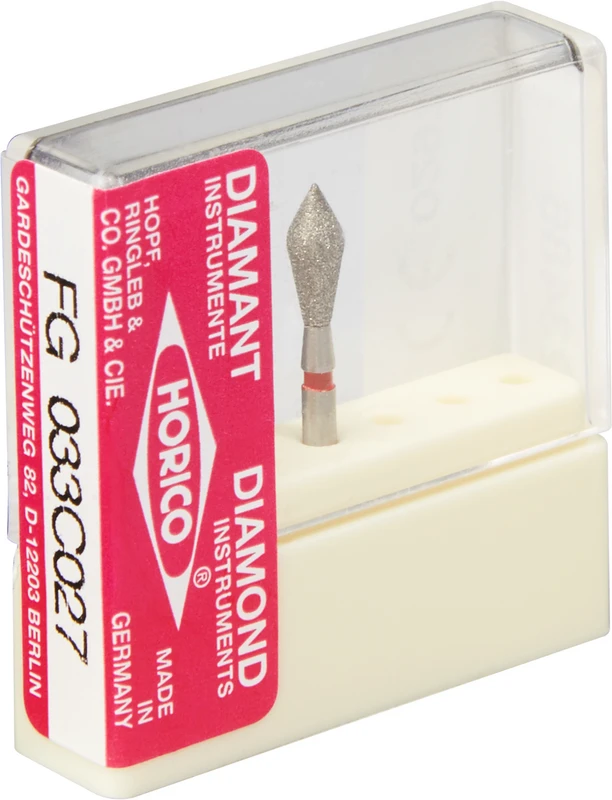 Diamantschleifer 033  Stück  rot fein, FG, Figur 033, 7 mm, ISO 027