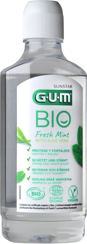 GUM® BIO Mundspülung  Flasche  500 ml, Pfefferminzgeschmack