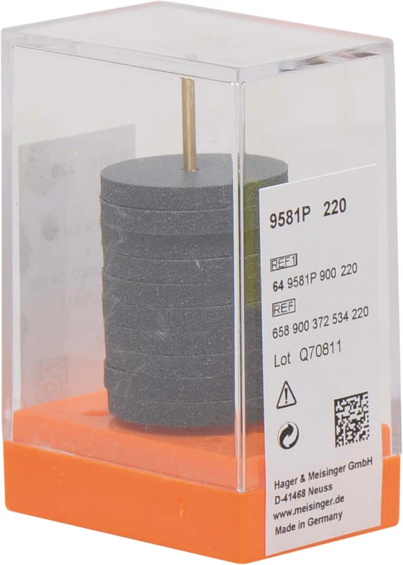 Kunststoffpolierer 9581  Packung  10 Stück unmontiert, grau, 3 mm, ISO 220