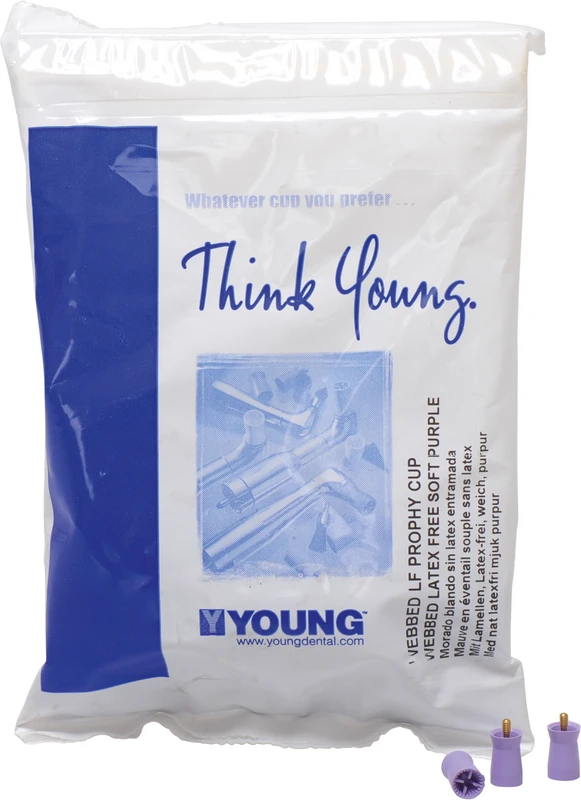 Young Prophylaxekelch Traditional Web Screw-Type  Packung  144 Stück lila, lang, weich