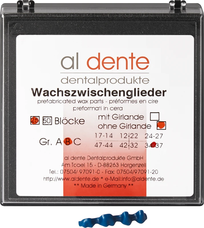 Wachs-Blöcke ohne Girlande  Packung  25 Stück Größe B, 34-37