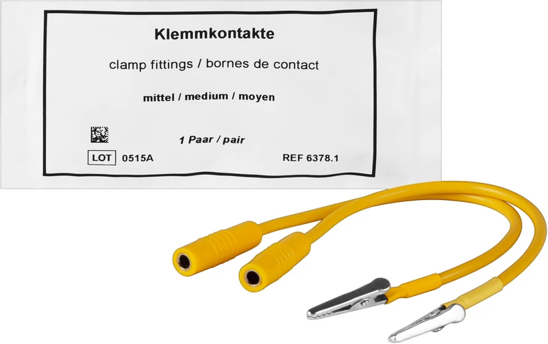 Klemmkontakte für Impulsfixator  Packung  2 Stück inklusive Kabel, gelb, mittel