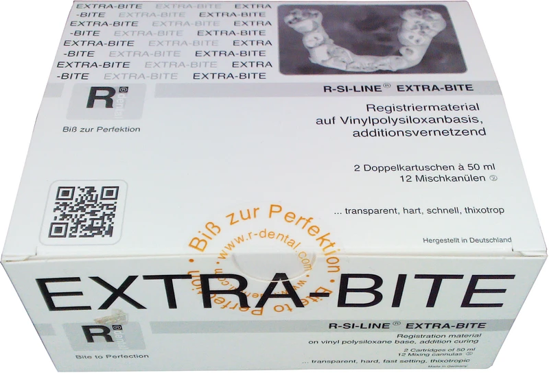 R-SI-LINE® EXTRA-BITE  Packung  2 x 50 ml Doppelkartusche durchscheinend,12 Mischkanülen SXN