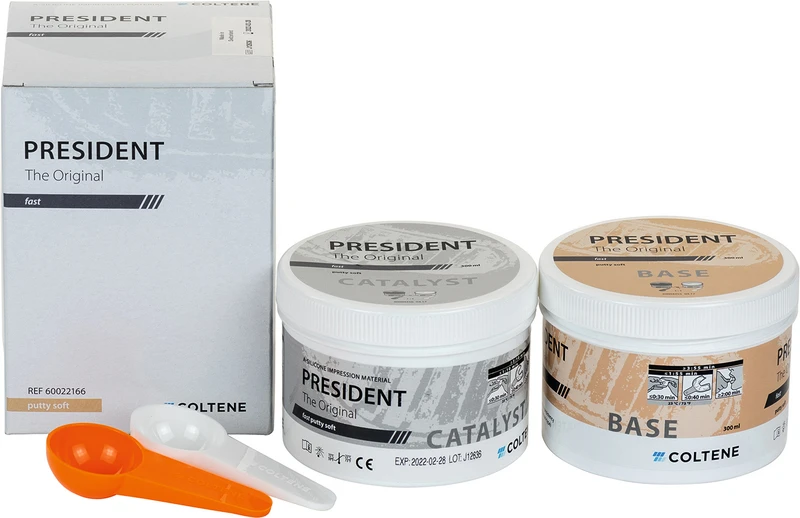 PRESIDENT The Original Knetmasse  Packung  300 ml Base, 300 ml Katalysator, fast putty soft
