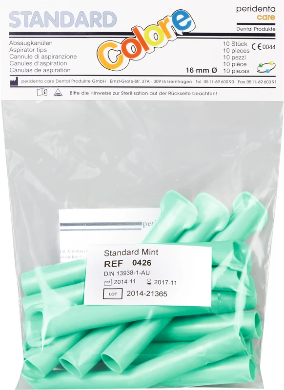 Absaugkanülen Standard  Packung  10 Stück mint