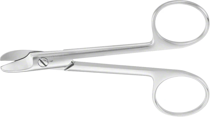 Kronenscheren nach Beebe  Stück  DP569R, 1 Schneide gezahnt, gebogen