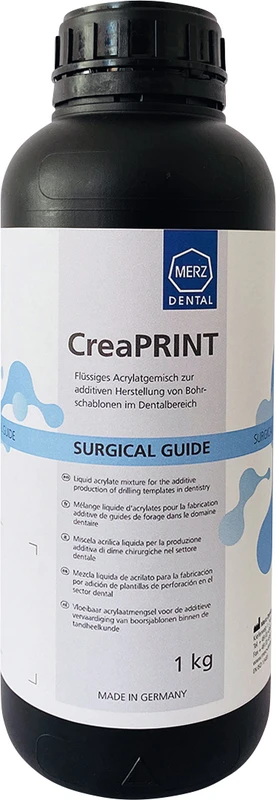 CreaPRINT Surgical guide  Flasche  1 kg 385 nm, ice-blue