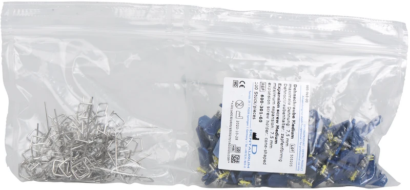 Dehnschrauben Edelstahl  Packung  100 Schrauben medium, Maximale Dehnung 7,5 mm