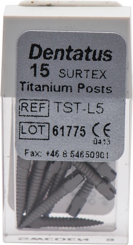 Classic Surtex Titan Wurzelstifte  Packung  15 Stück 11,8 mm, Ø 1,65 mm, Größe 5