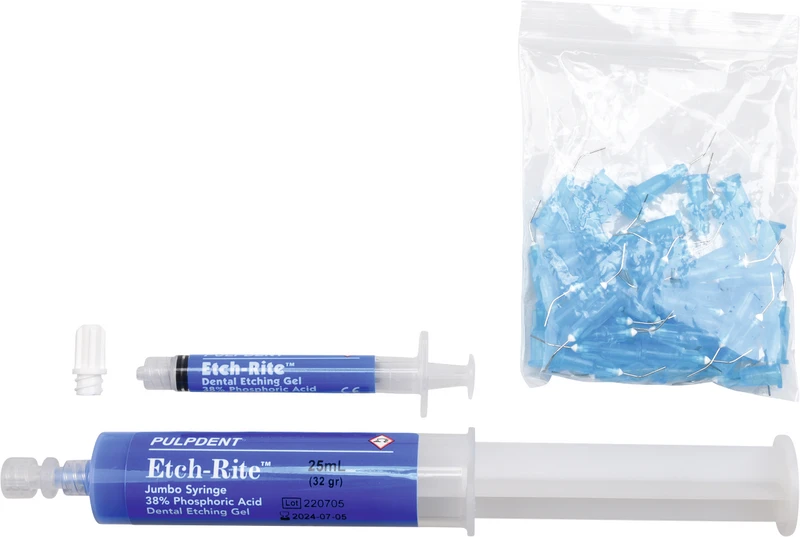 Etch Rite  Packung  2 x 25 ml Spritze 38 %, 5 x 3 ml Leerspritze, 50 Ansätze