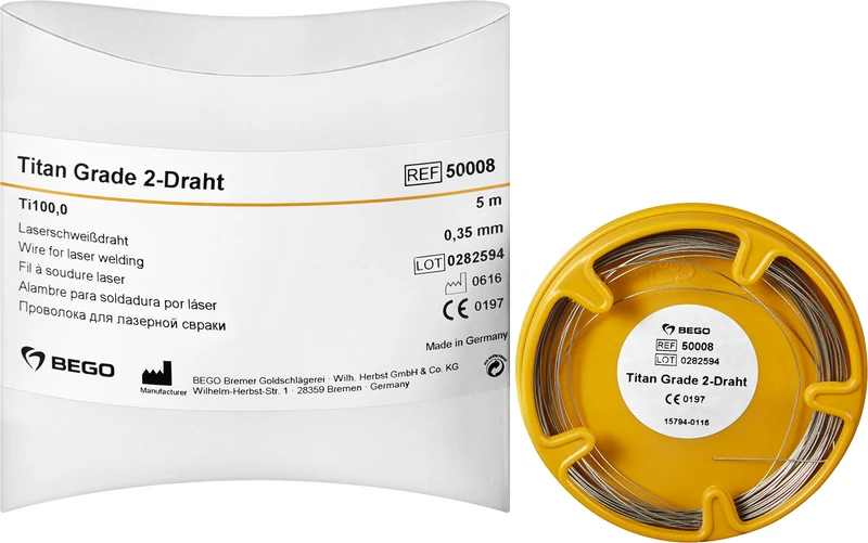 Titandraht Grade 2  Rolle  5 m, Ø 0,35 mm