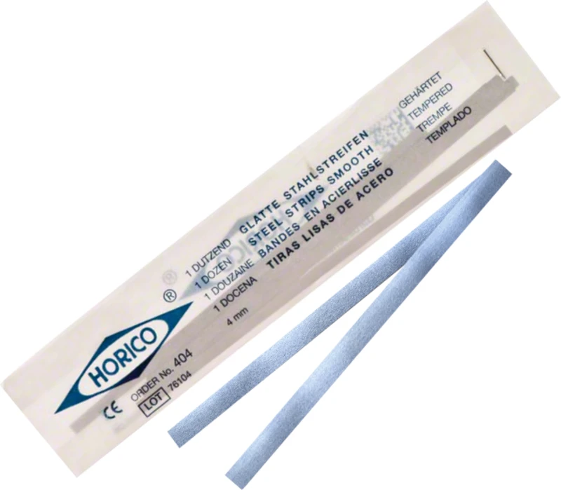 Glatte Stahlstreifen  Packung  12 Stück 4 mm breit, Stärke 0,05 mm