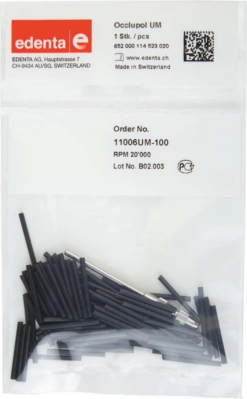 Occlupol  Packung  100 Stück unmontiert, schwarz, Figur 114, 20 mm, ISO 020