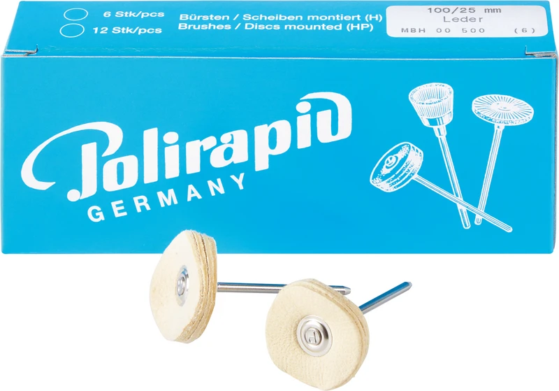 Miniaturbürsten Scheibe  Packung  6 Stück HP, Chamoisleder, Ø 25 mm