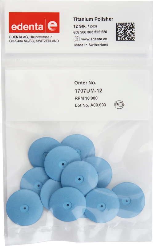 Titan Polierer  Packung  12 Stück unmontiert, blau, Figur 303, 3 mm, ISO 220