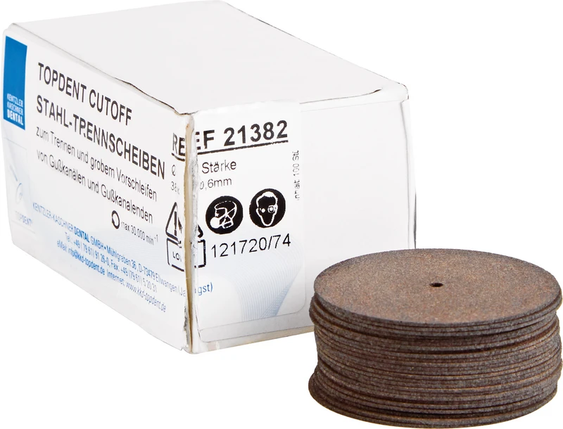 TOPDENT cutoff Stahl-Trennscheiben  Packung  100 Stück Ø 38 mm x 0,6 mm