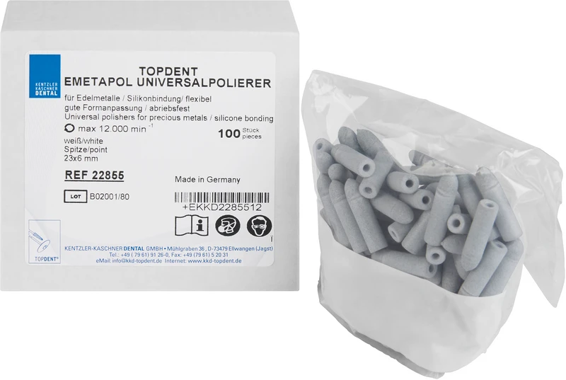 TOPDENT Emetapol  Packung  100 Stück weiß mittel, Spitze 23 x 6 mm