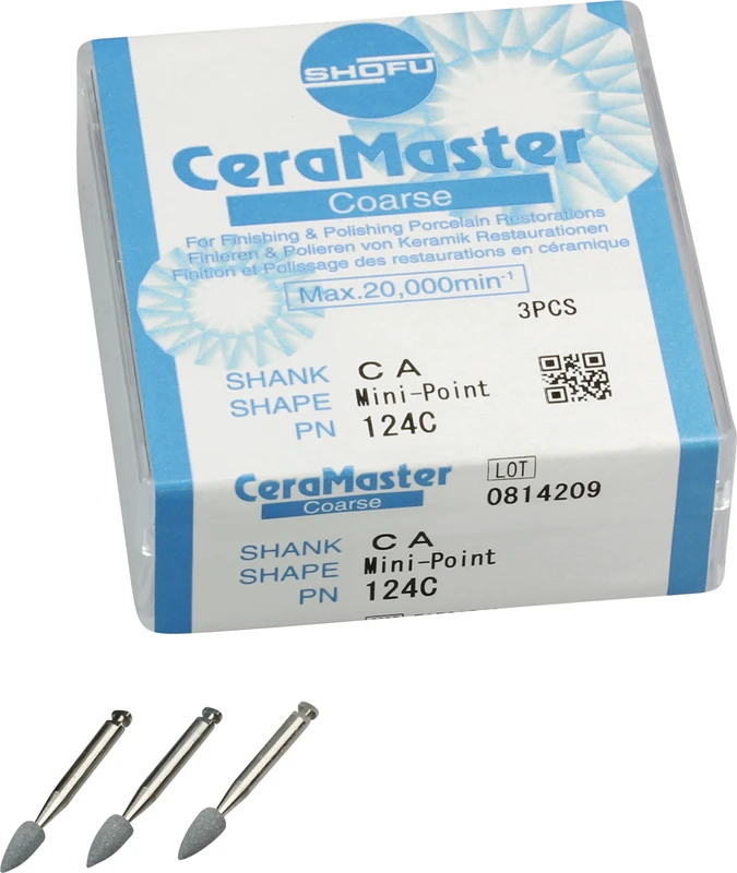 CeraMaster  Packung  3 Stück dunkelgrau grob, RA, Figur Minispitze, ISO 030