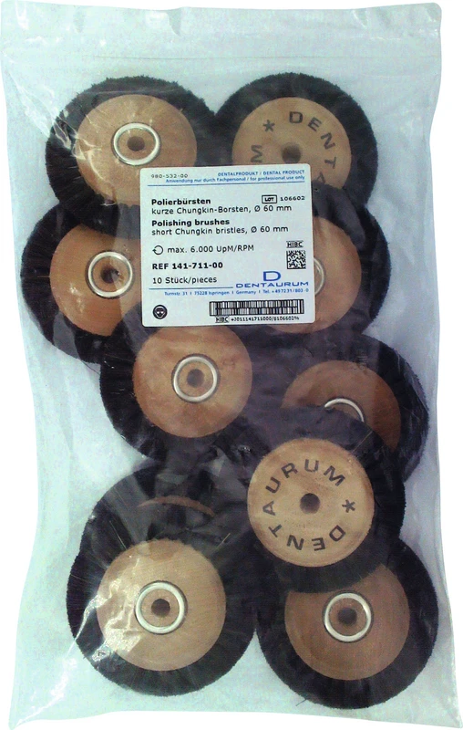 Polierbürsten  Packung  10 Stück 2-reihig, kurze Chungking-Borsten, Ø 60 mm