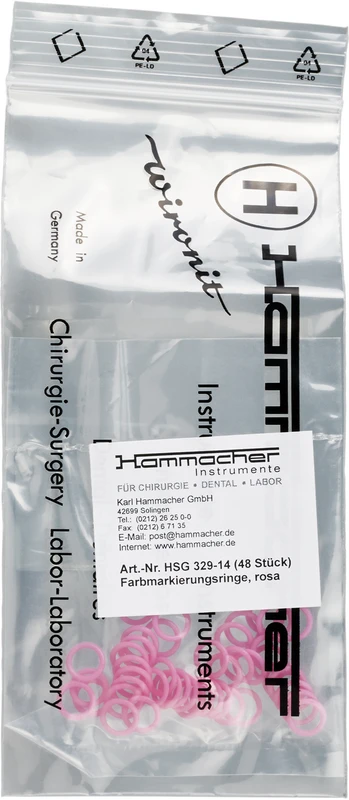 Farbringe  Beutel  48 Stück pink