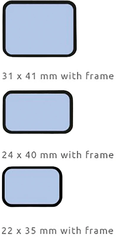 WAPRO Speicherfolienhüllen Digora  Packung  250 Stück mit Rahmen, 31 x 41 mm