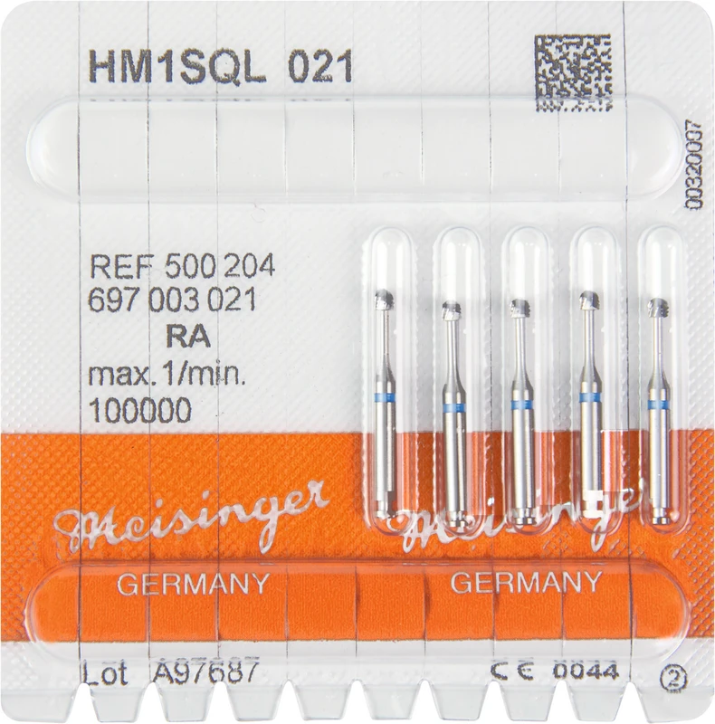 HM-Bohrer 1SQL  Packung  5 Stück schnittfr. Verz. Querhieb, RA, blau, Figur 697, ISO 021